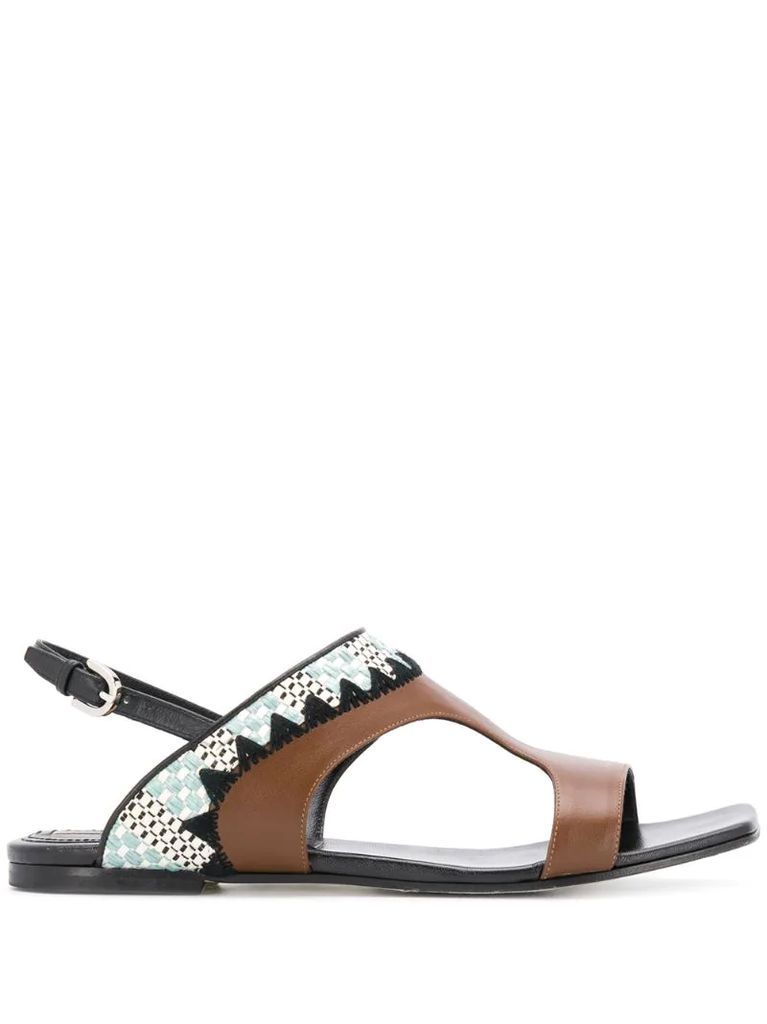 abstract print sandals