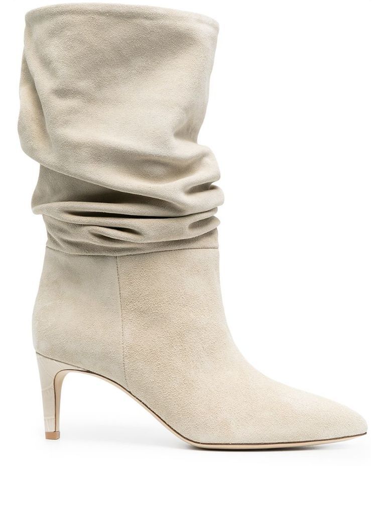 velour slouchy boots