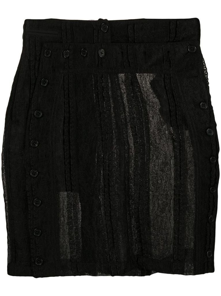 knitted style buttoned skirt