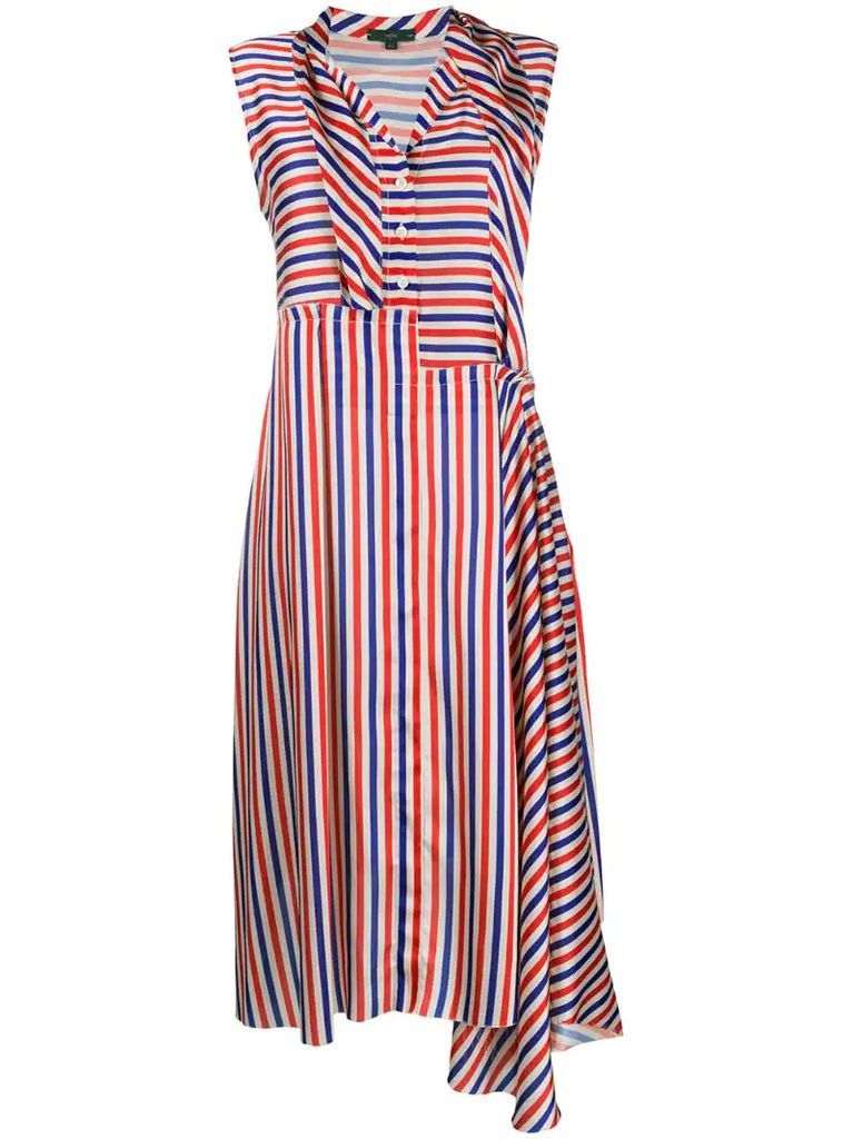 asymmetric stripe print dress