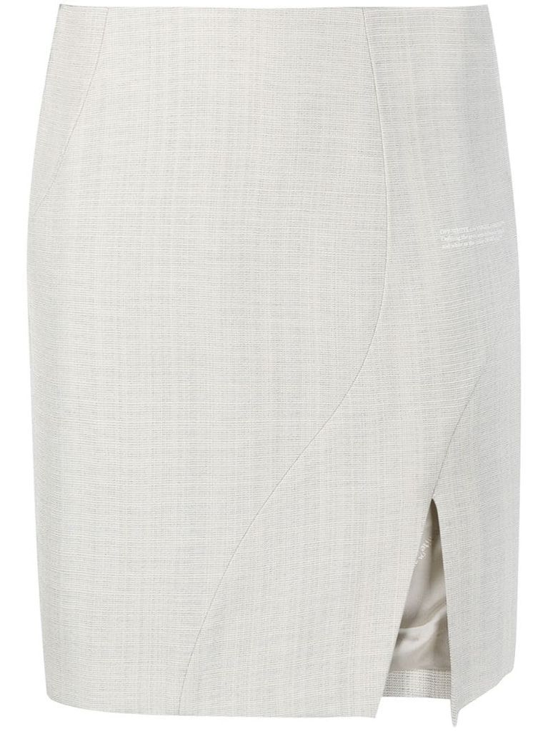 front-slit mini skirt