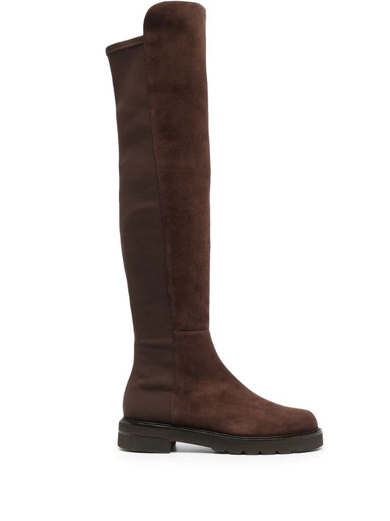knee-length suede boots