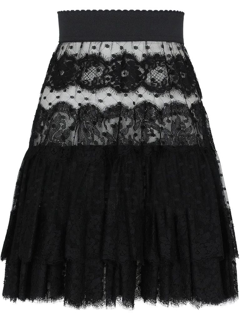 ruffle tulle lace skirt