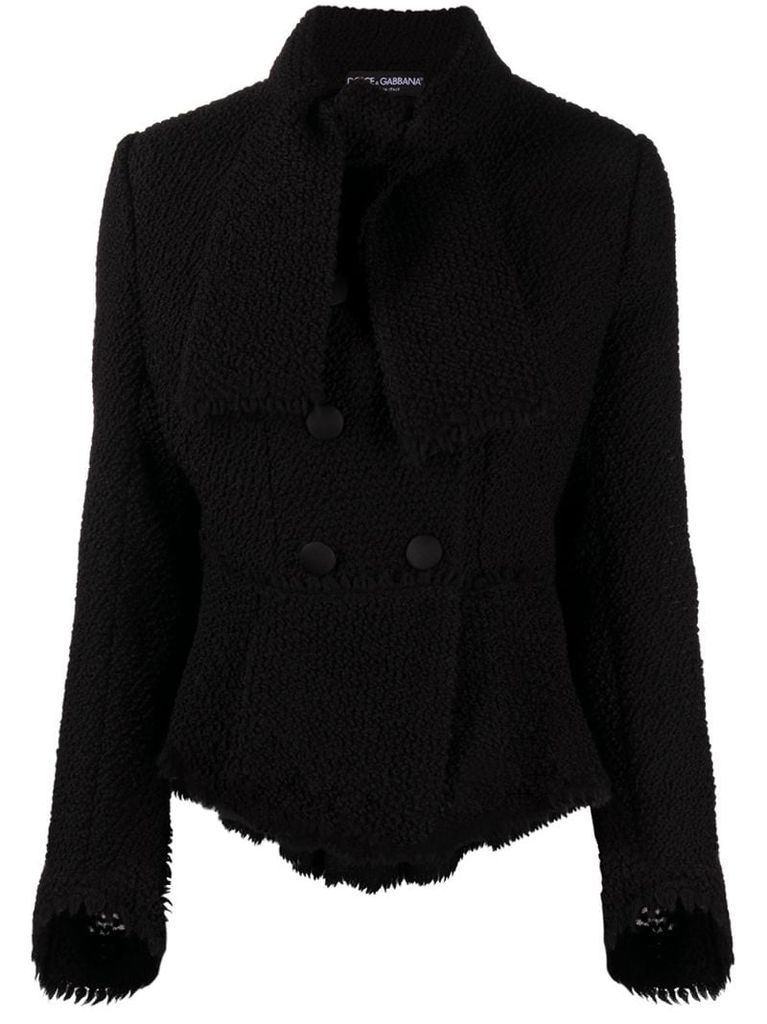 double-breasted knit jacket