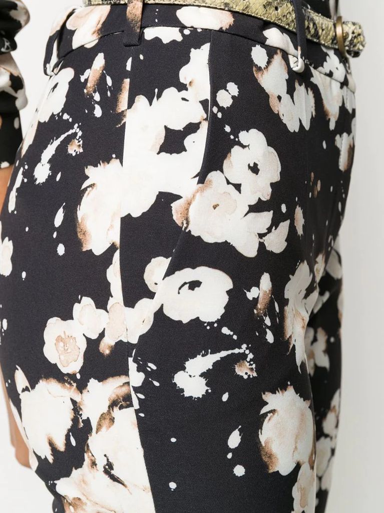 flared floral print trousers