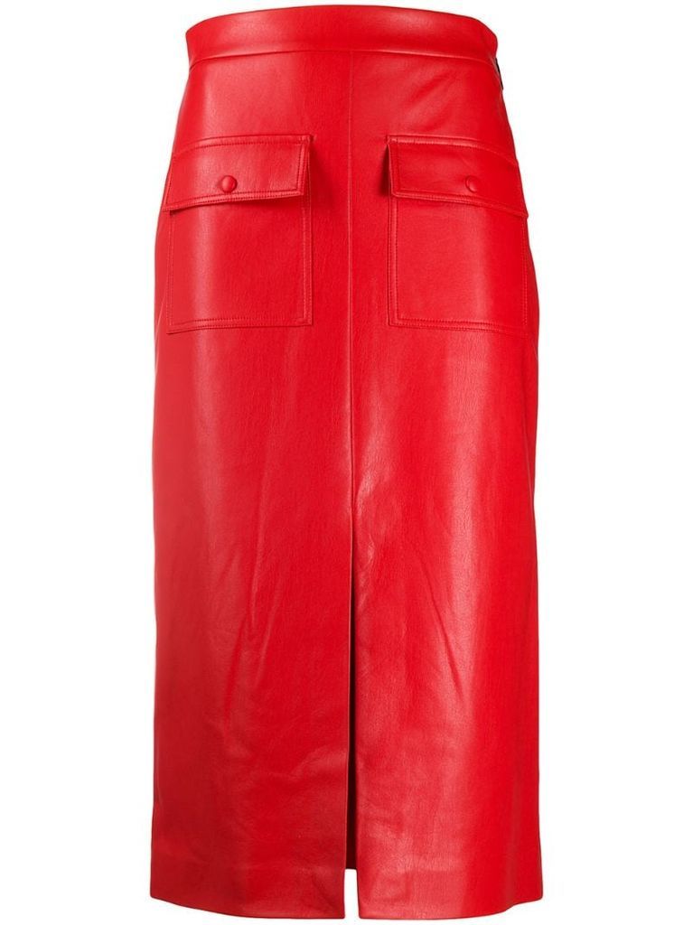 high-waisted slit skirt