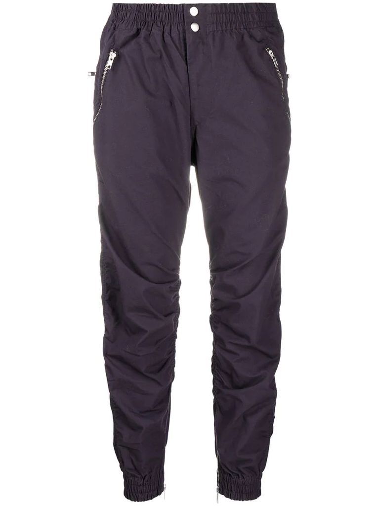 zipped-ankle slim-fit trousers