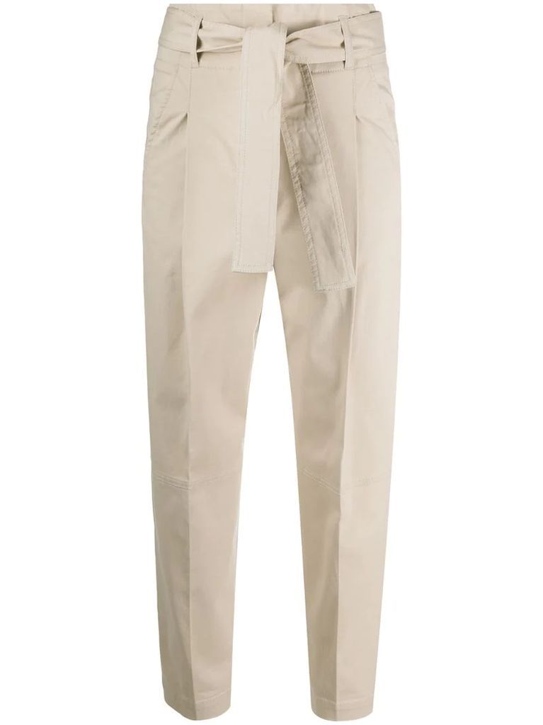 front tie cropped trousers