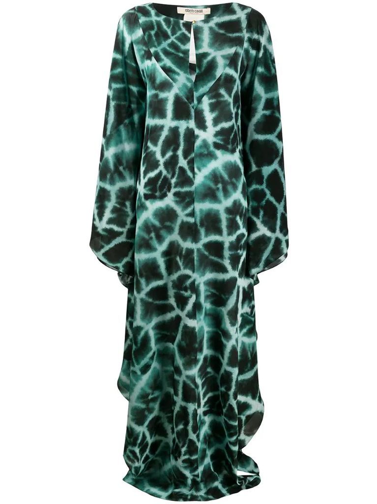 giraffe print long dress