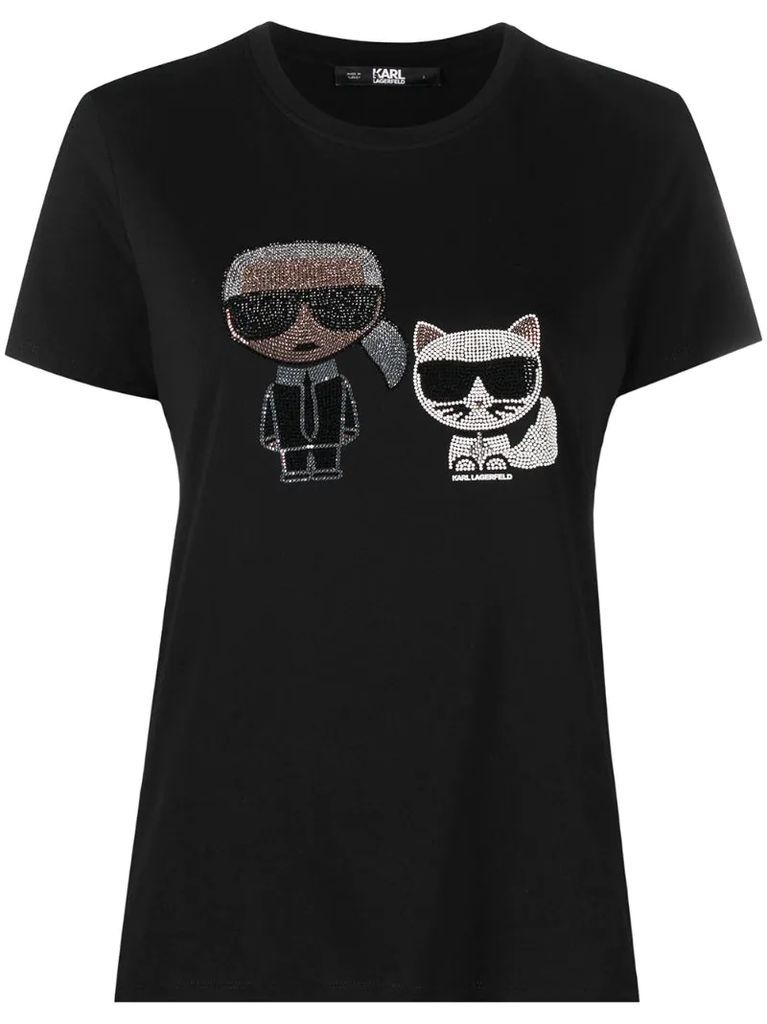 Karl motif crew-neck T-shirt