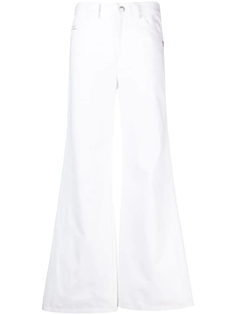 The Flared mid-rise trousers