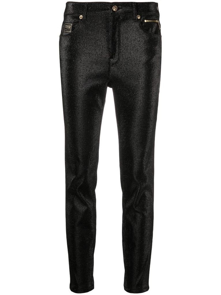 skinny glitter trousers