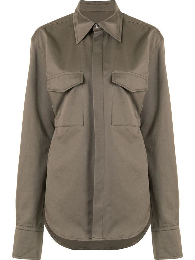 belted utility shirt