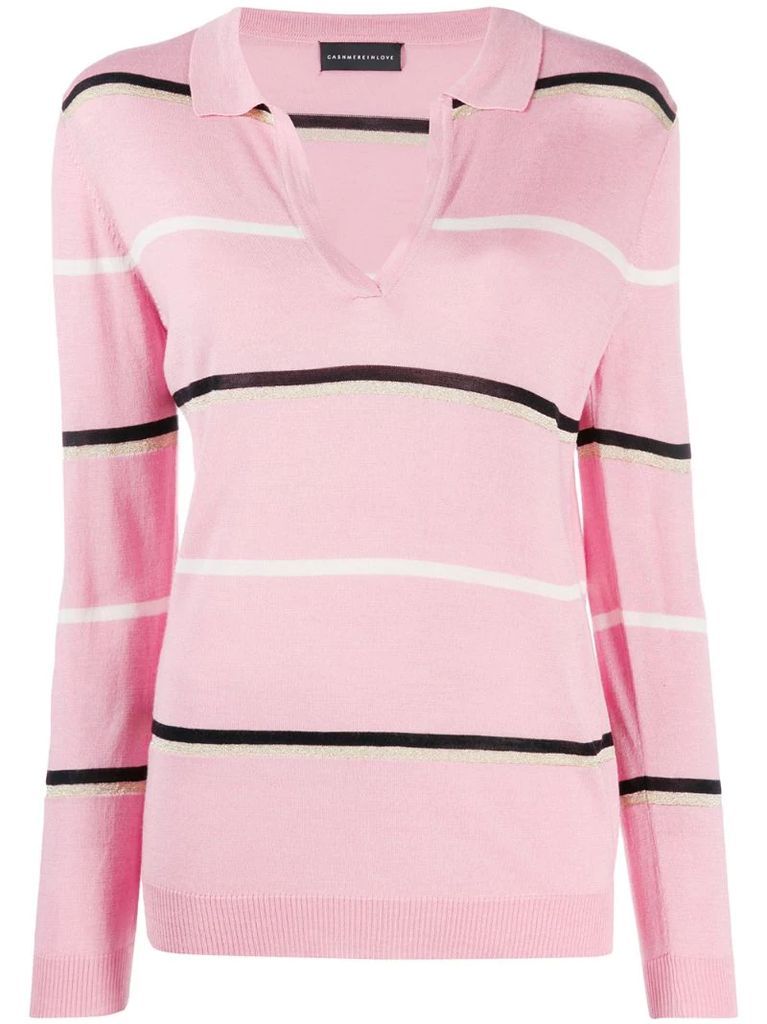 striped polo shirt