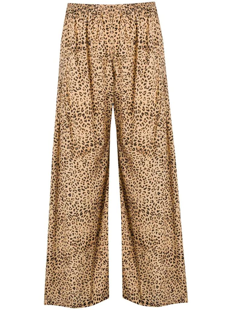 leopard print palazzo trousers