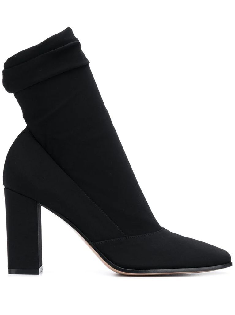 square-toe high-heel boots
