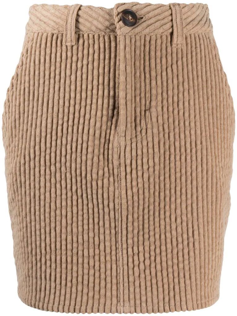 corduroy fitted mini skirt