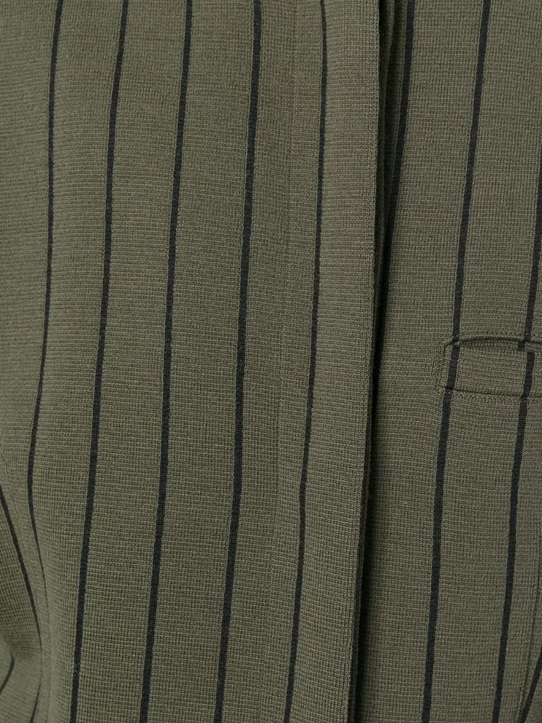 striped single button jacket