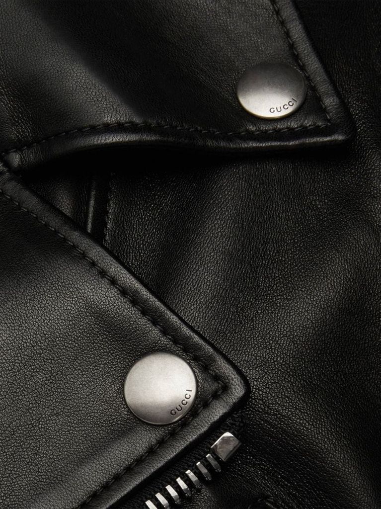 Plongé leather biker jacket