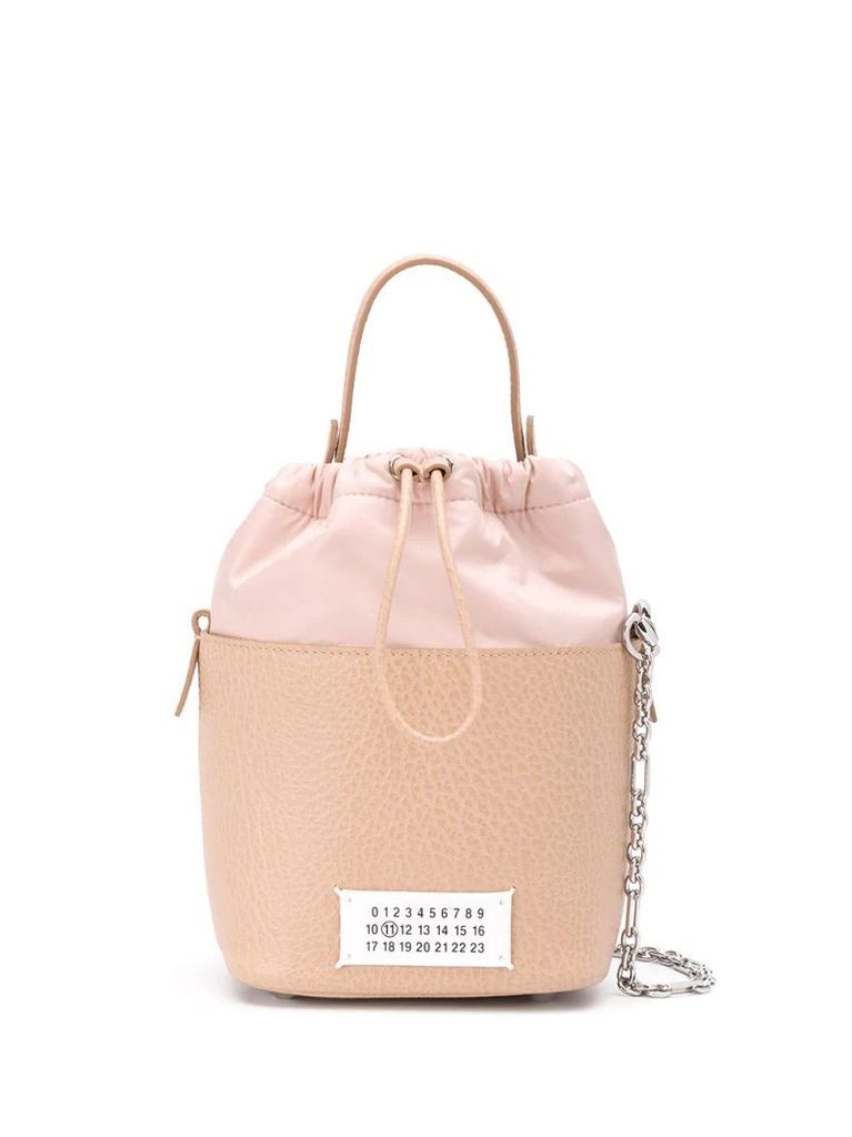 Numbers patch bucket bag