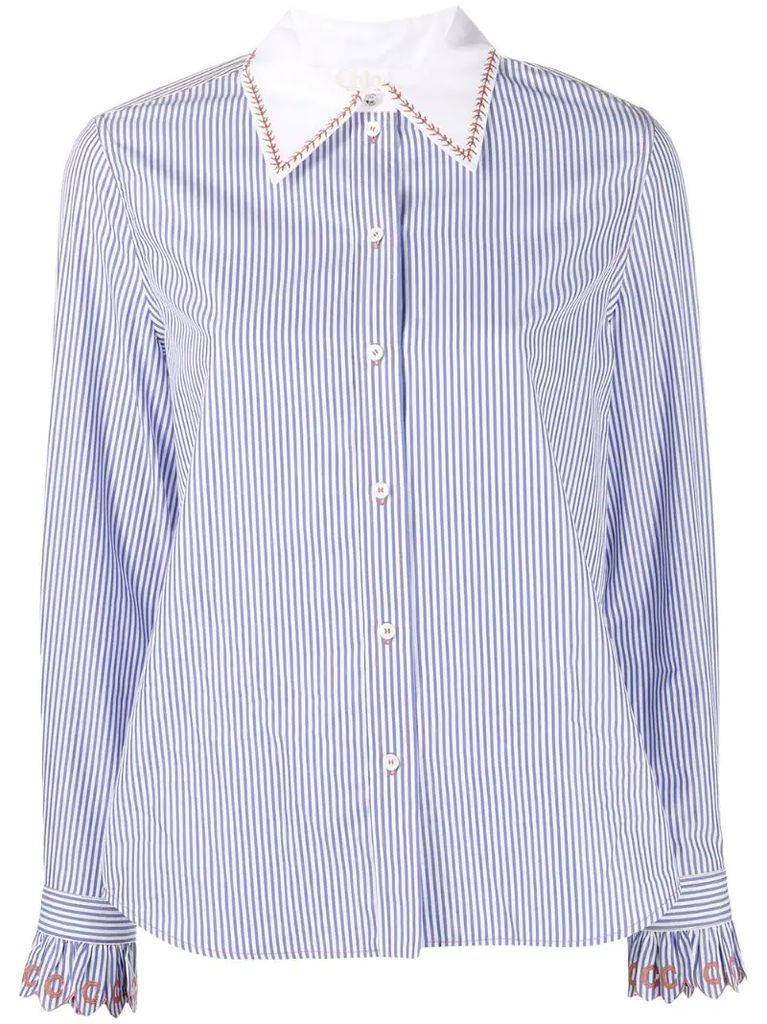 pinstripe buttoned shirt