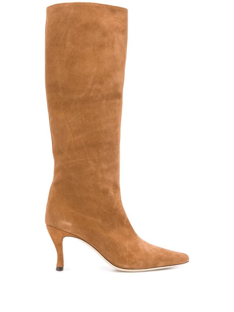 knee length pointed boots