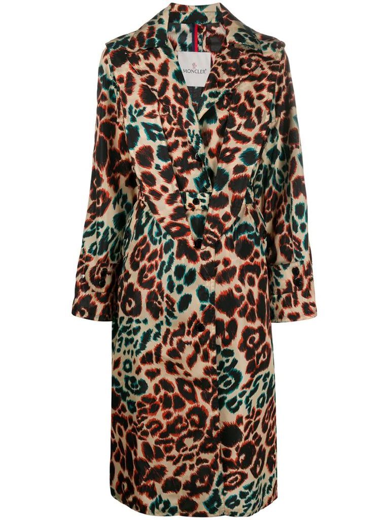 leopard print trench coat