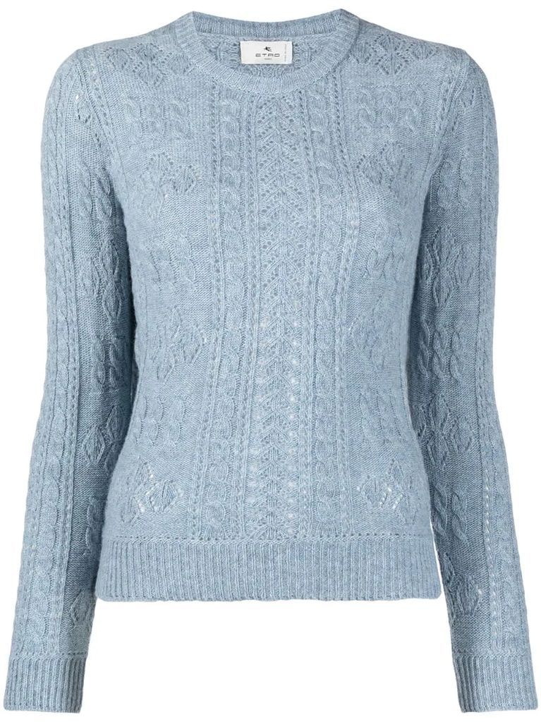cable-knit detailing jumper