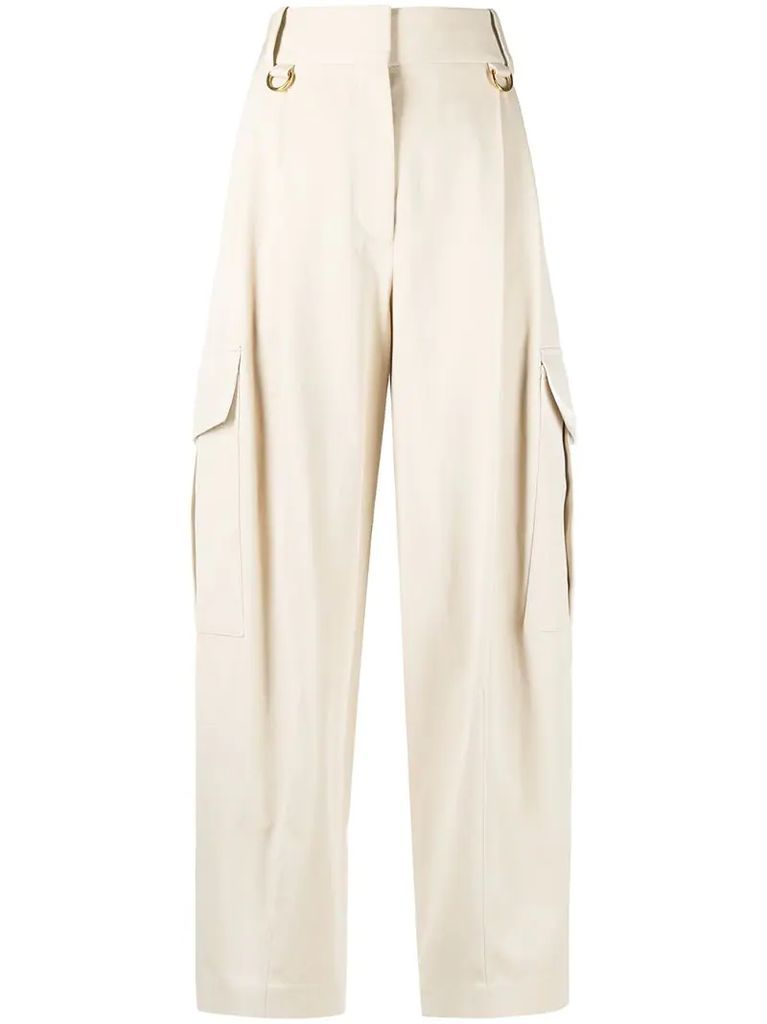 cargo-style straight-leg trousers