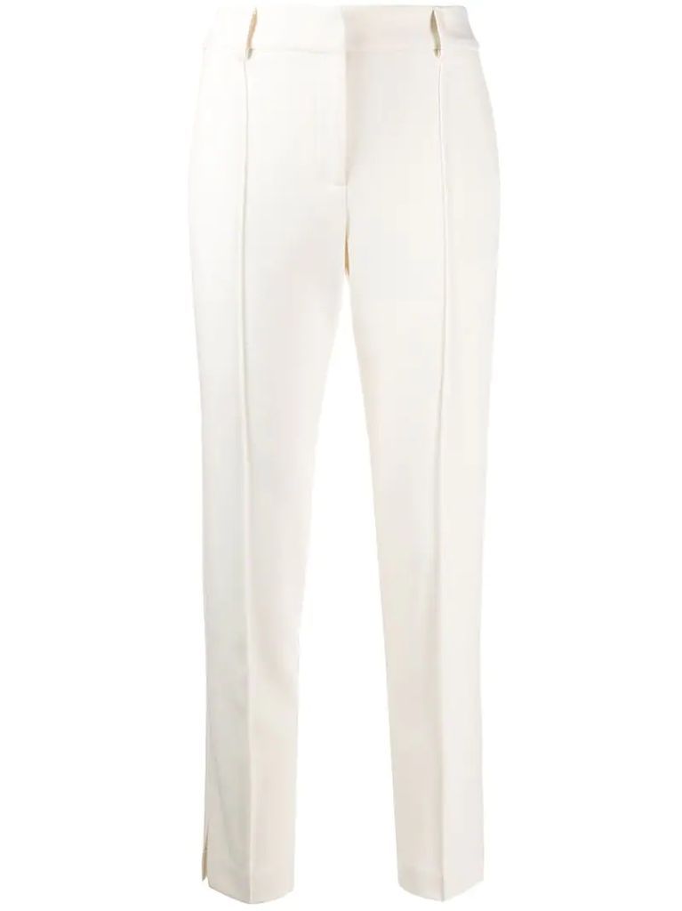 high-waisted piped seam trousers