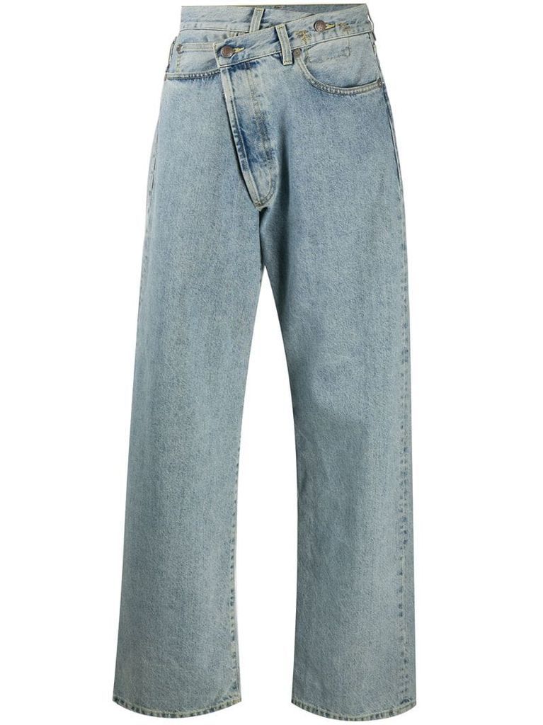 wide leg crossover jeans