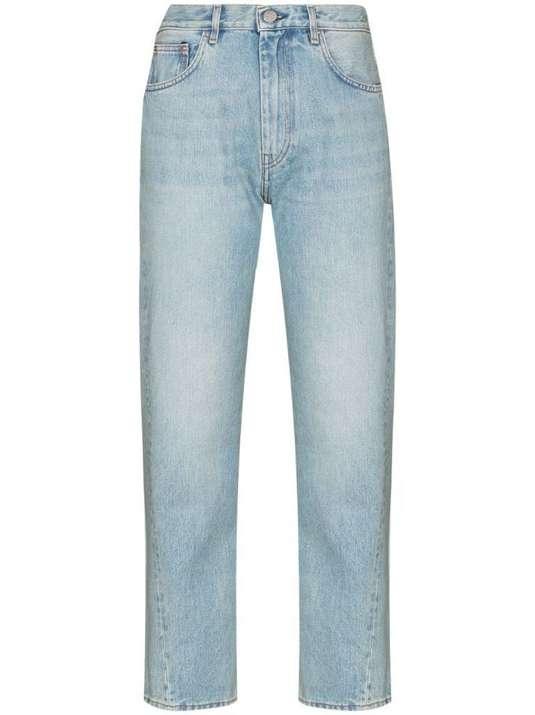 twisted-seam cropped jeans