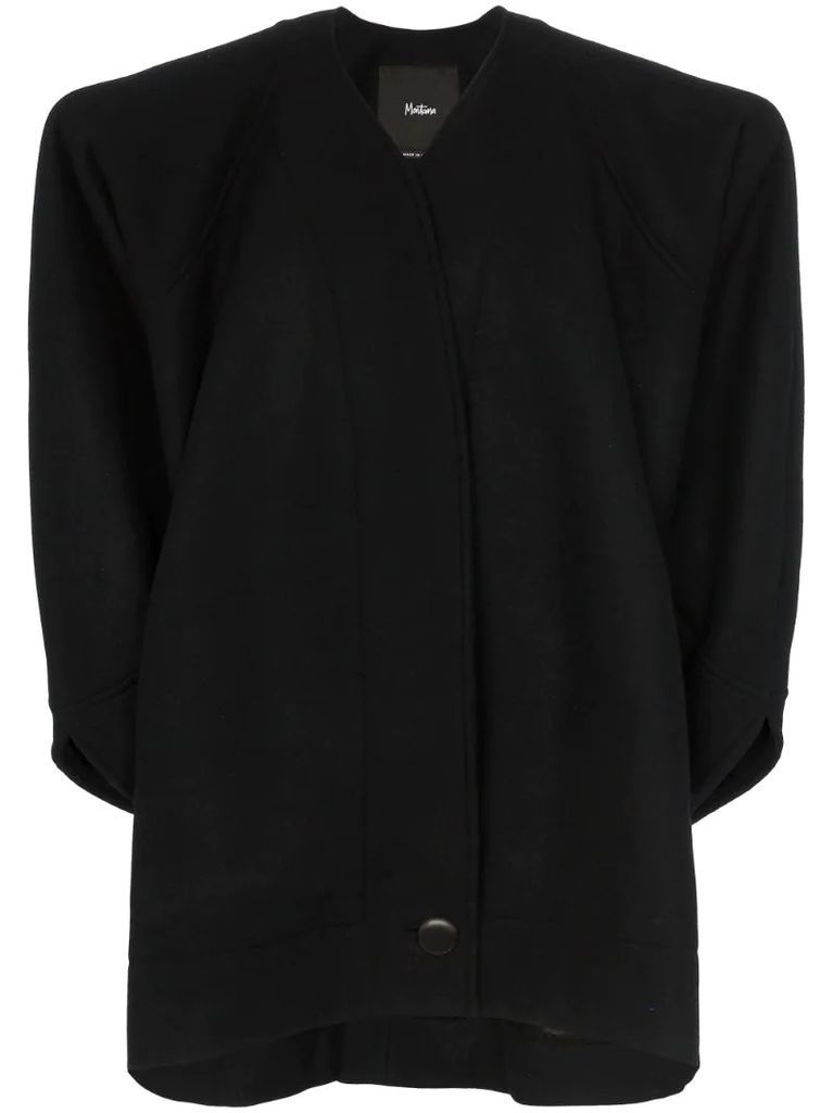 single-breasted structured wool coat