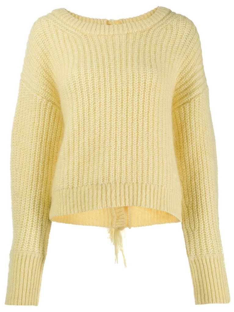 scoop neck knitted jumper