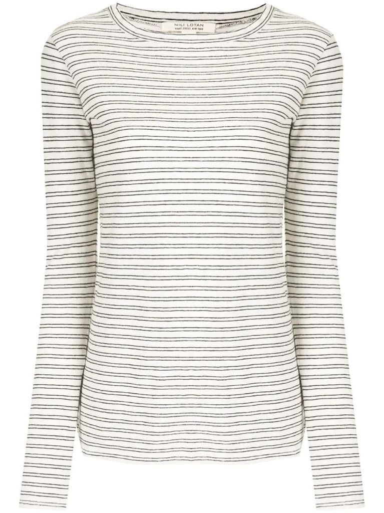 striped long-sleeve top