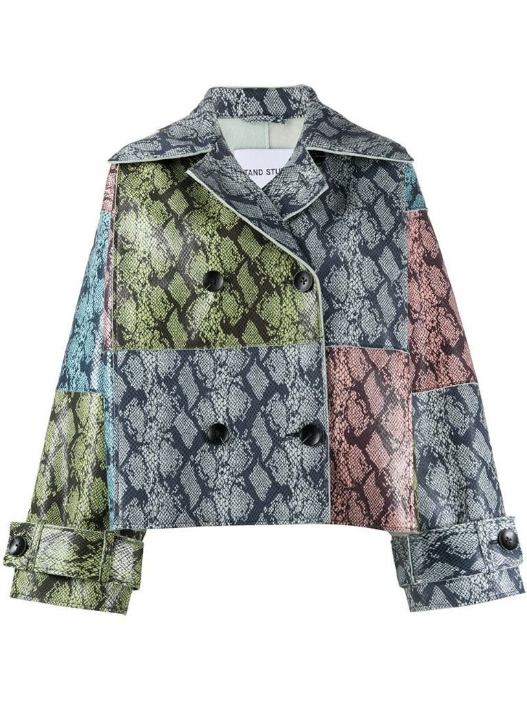 snakeskin-print jacket