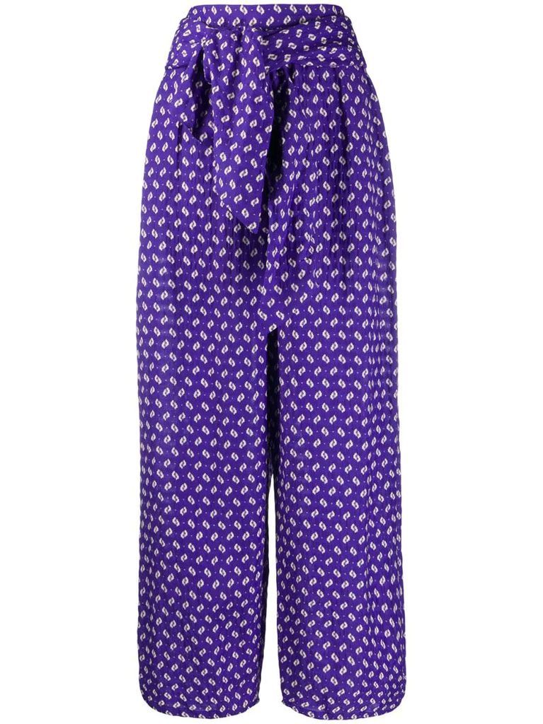 abstract print palazzo trousers