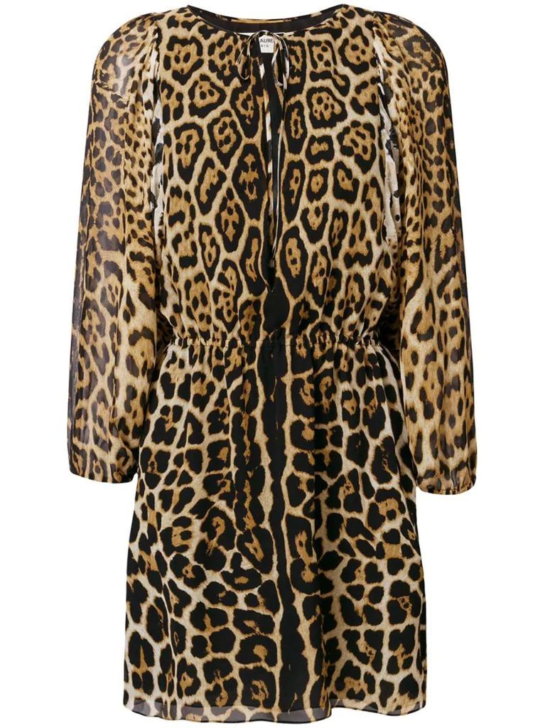 leopard-print mini dress