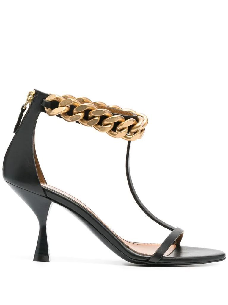 chain-link strappy sandals