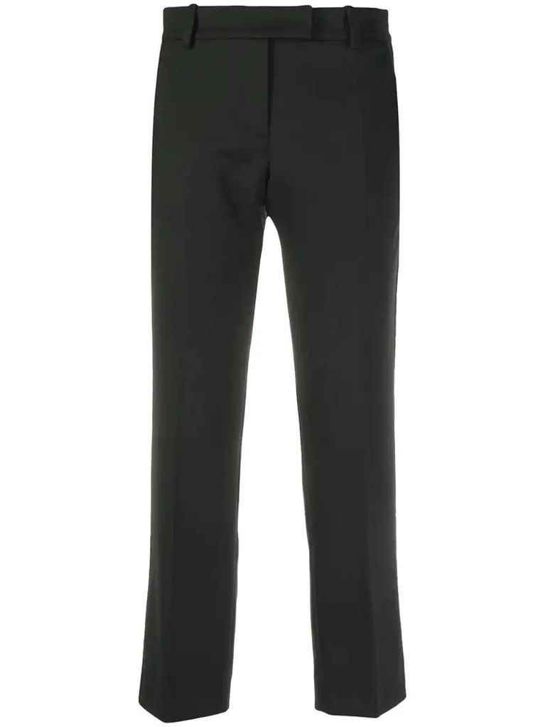 contrast-piped cropped trousers