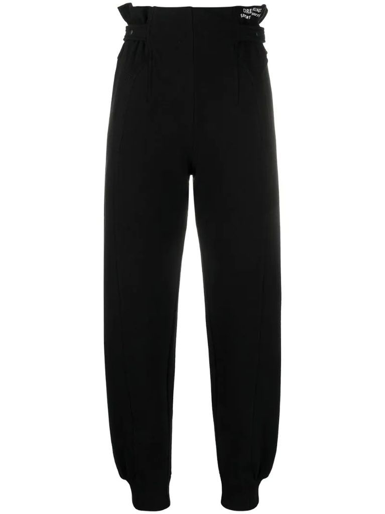 Dreaming-print tapered trousers