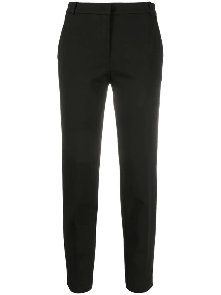slim fit cropped tailored trousers