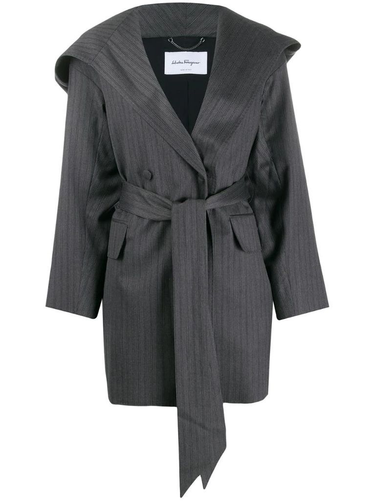 tie waist silk coat