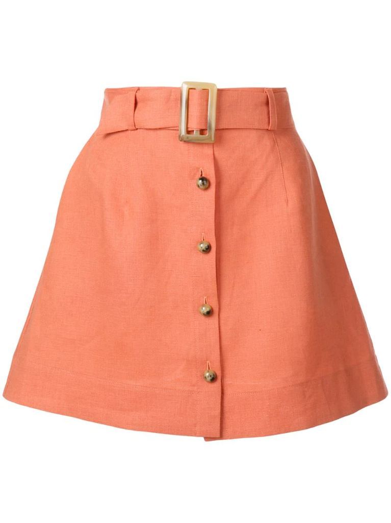 belted a-line skirt