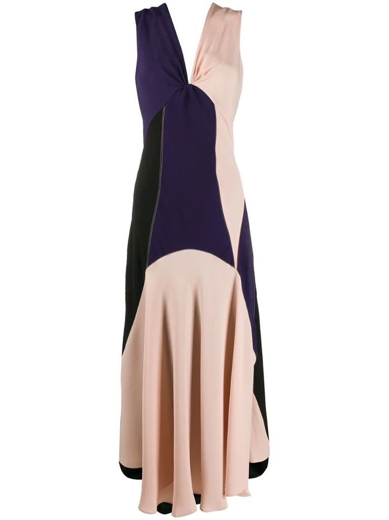 colour block intarsia dress