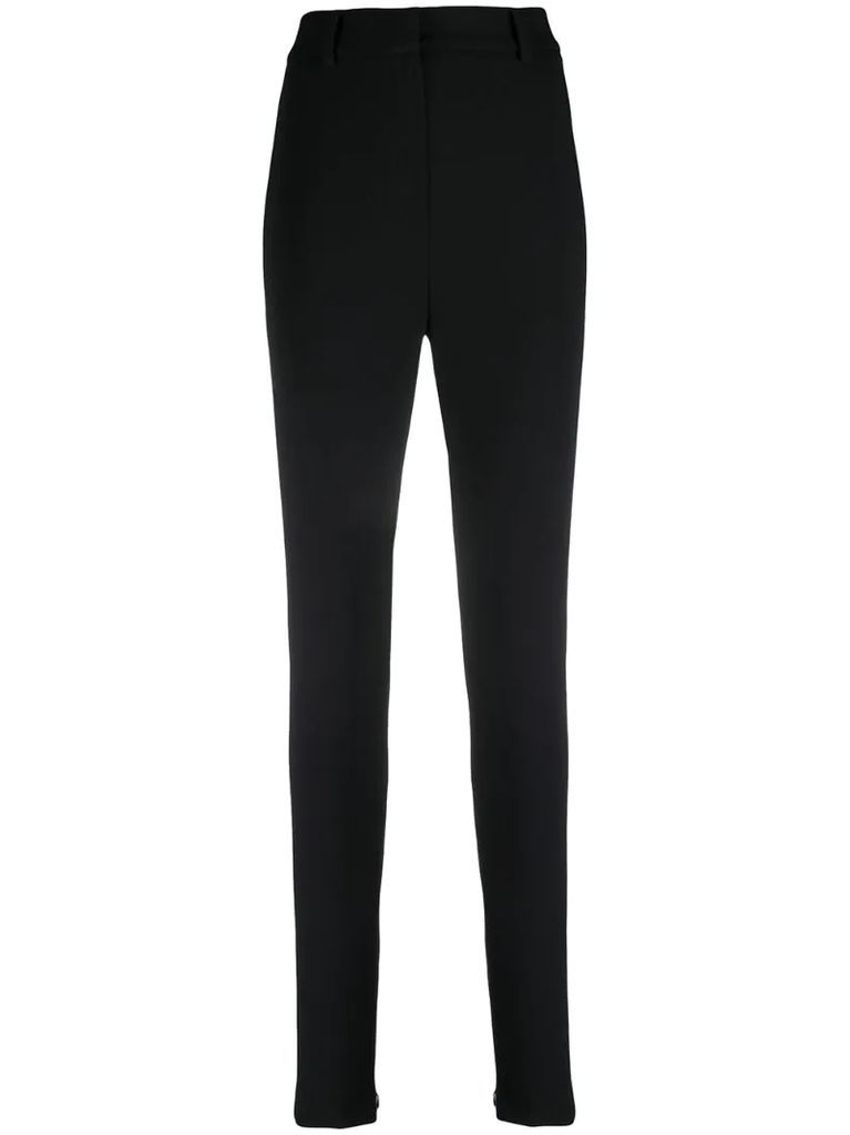 split leg slim wool trousers