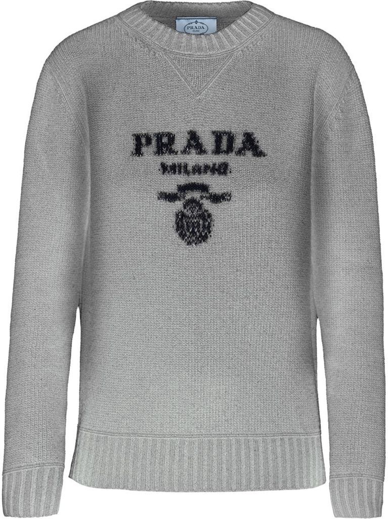 intarsia-knit logo jumper