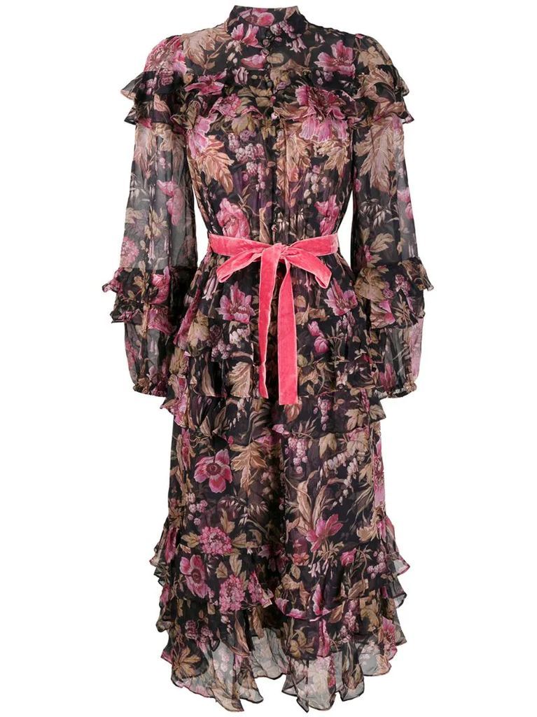Lucky Mulberry Floral tiered dress