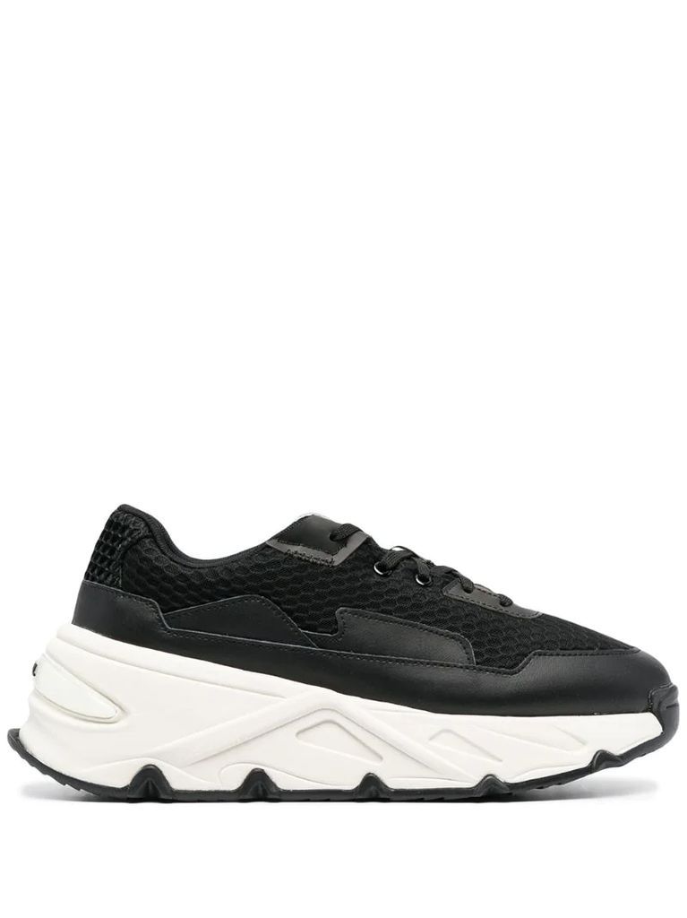chunky-soled panelled trainers