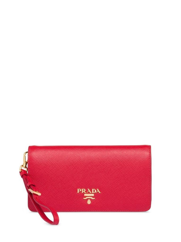 Saffiano logo plaque mini bag